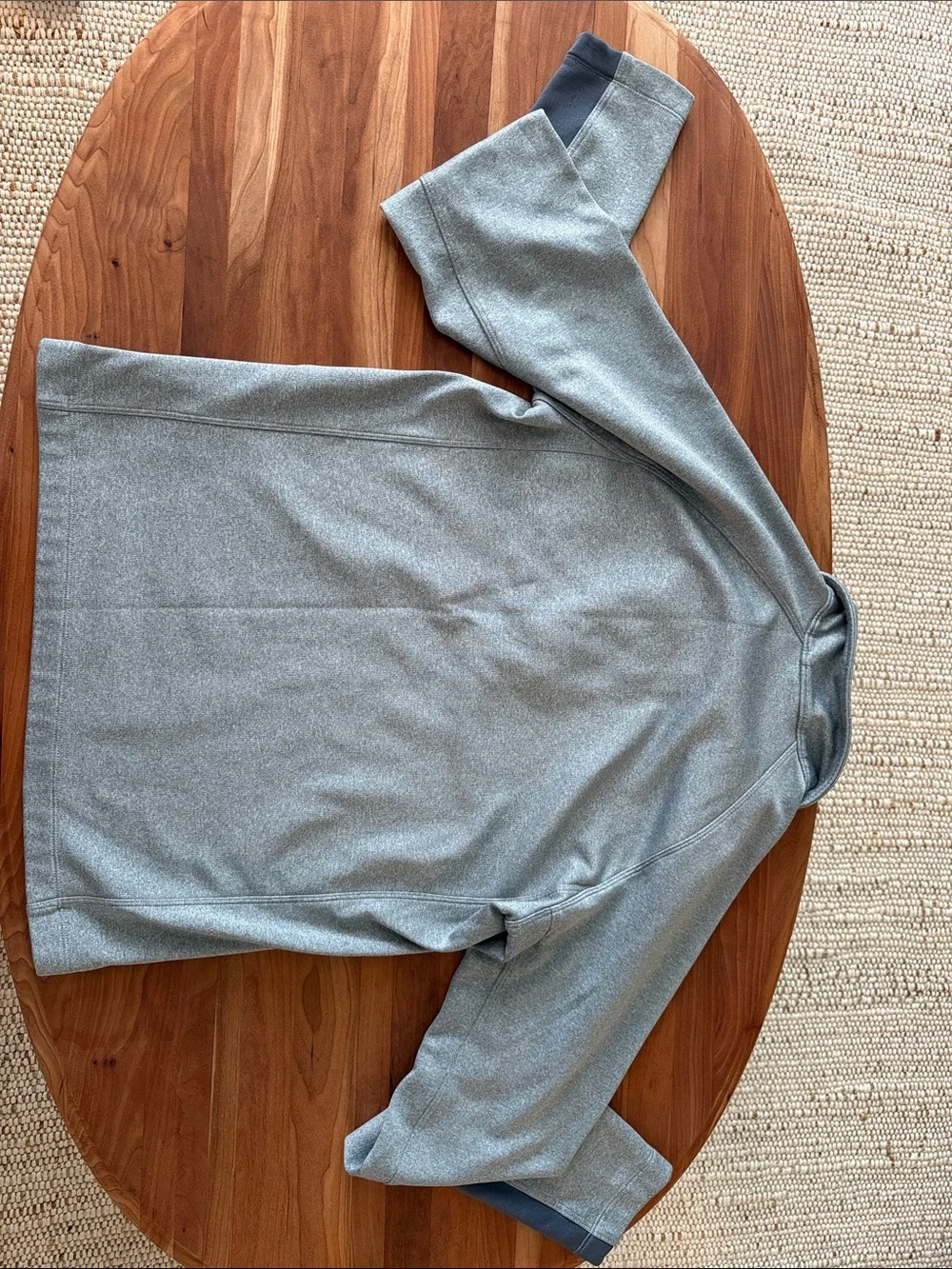 The North Face Men's Light Gray Half-Zip Sweater with Blue Accents